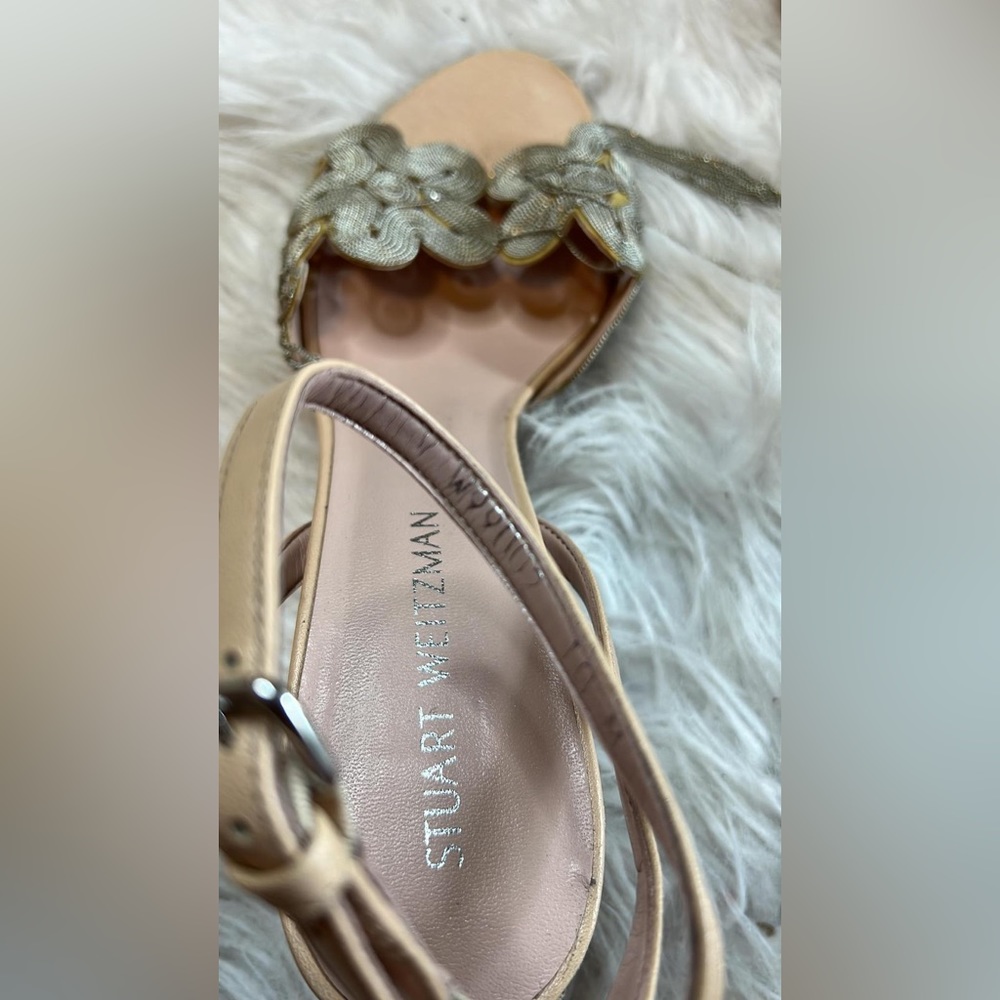 Stuart Weitzman Floral Sandals - Cream - Picture 6 of 14
